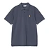 S/S Chase Pique Polo (Dusky Blue / Gold)