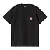 S/S Pocket Heart T-Shirt (Black / Red)