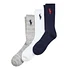 Big Pony Crew Socks (Pack of 3) (Navy / White / Grey)