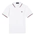 Twin Tipped Fred Perry Shirt (Made in England) (White / Ice / Maroon)