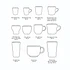 HKLIVING - Artist Ceramics Coffee Cups (Set of 4)