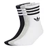 3-Stripes Crew Socks (Pack of 3) (White / Medium Grey Heather / Black)