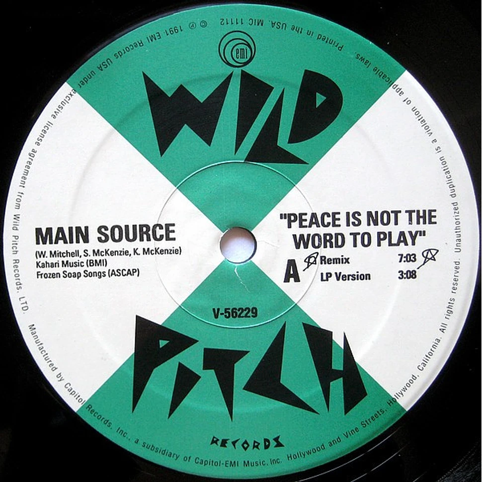 Main Source - Peace Is Not The Word To Play - Vinyl 12