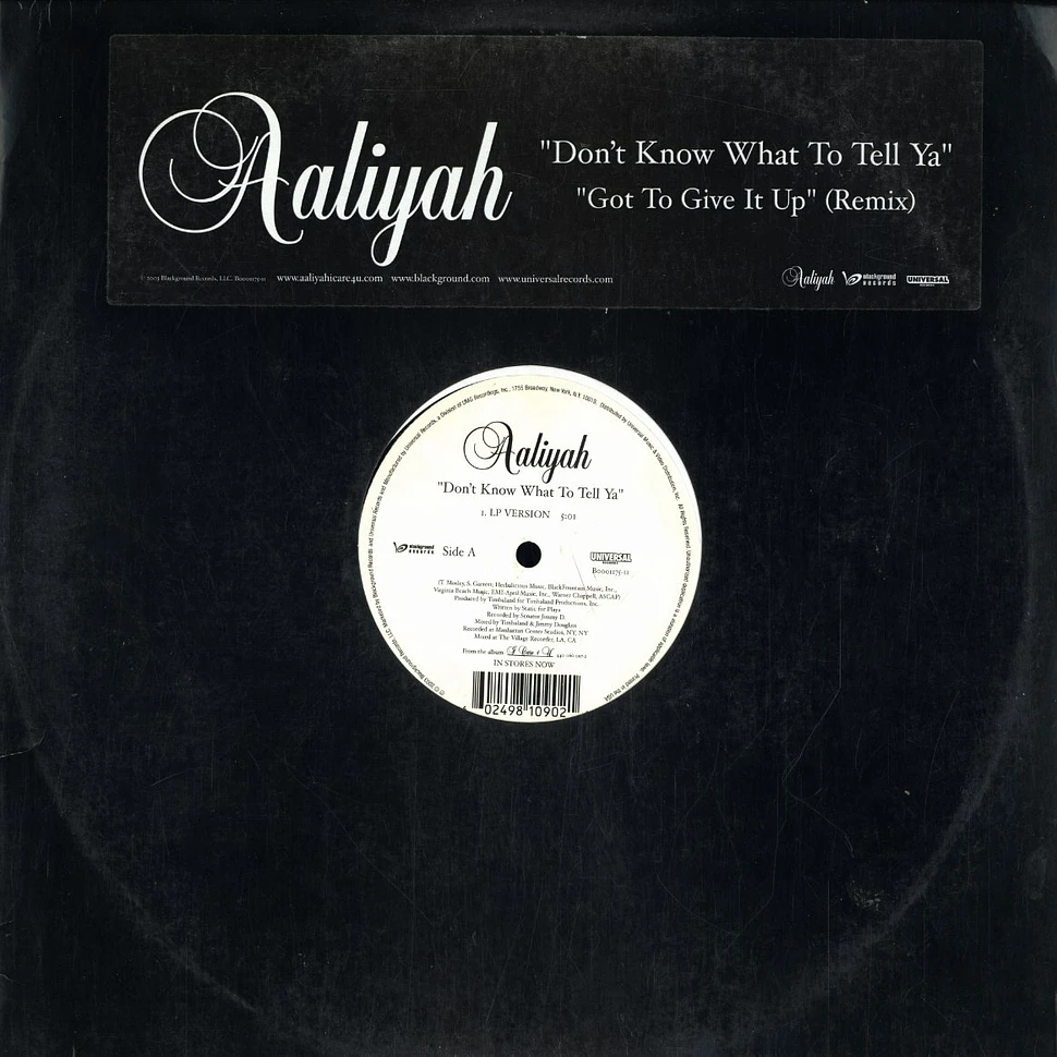 Aaliyah - Don't Know What To Tell Ya / Got To Give It Up (Remix)