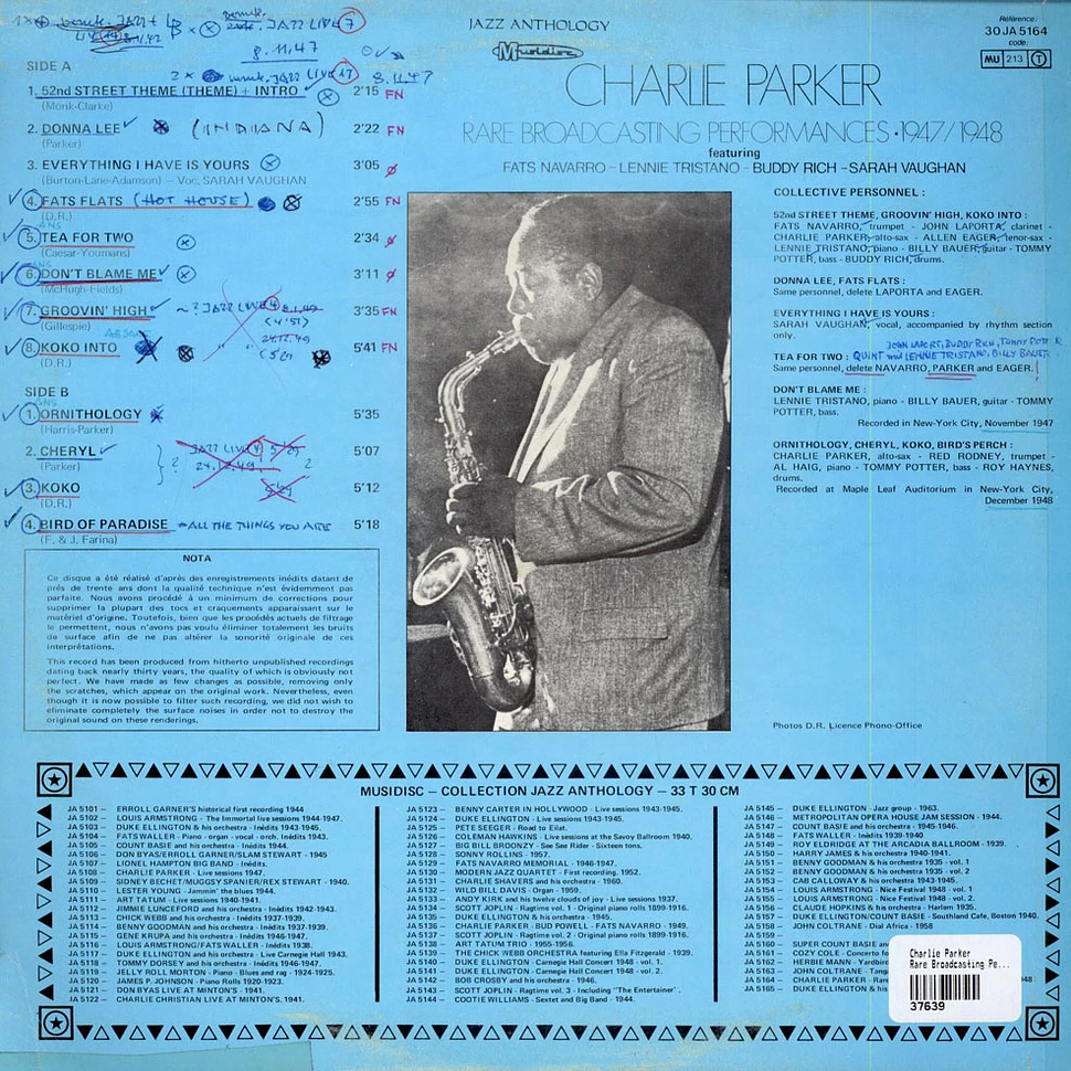Charlie Parker - Rare Broadcasting Performances 1947/1948