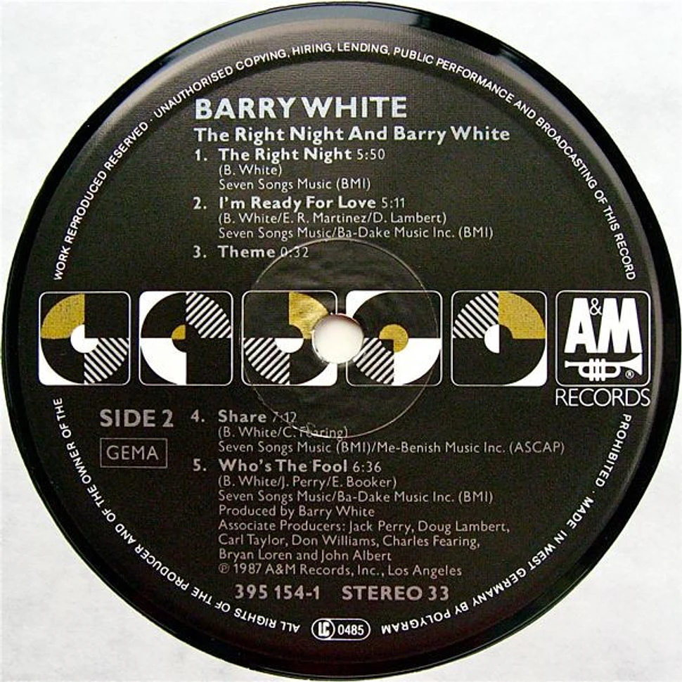 Barry White - The Right Night & Barry White