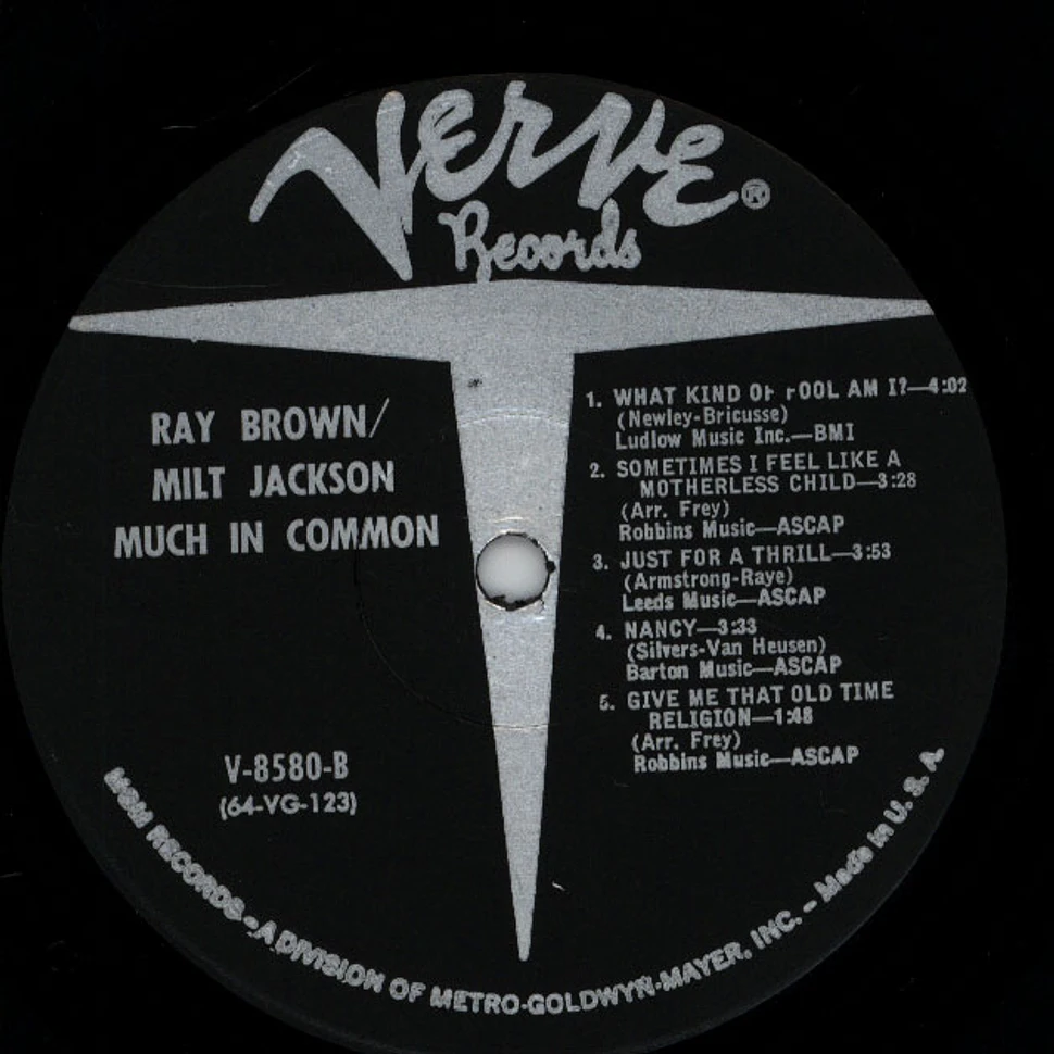 Ray Brown / Milt Jackson - Much in common