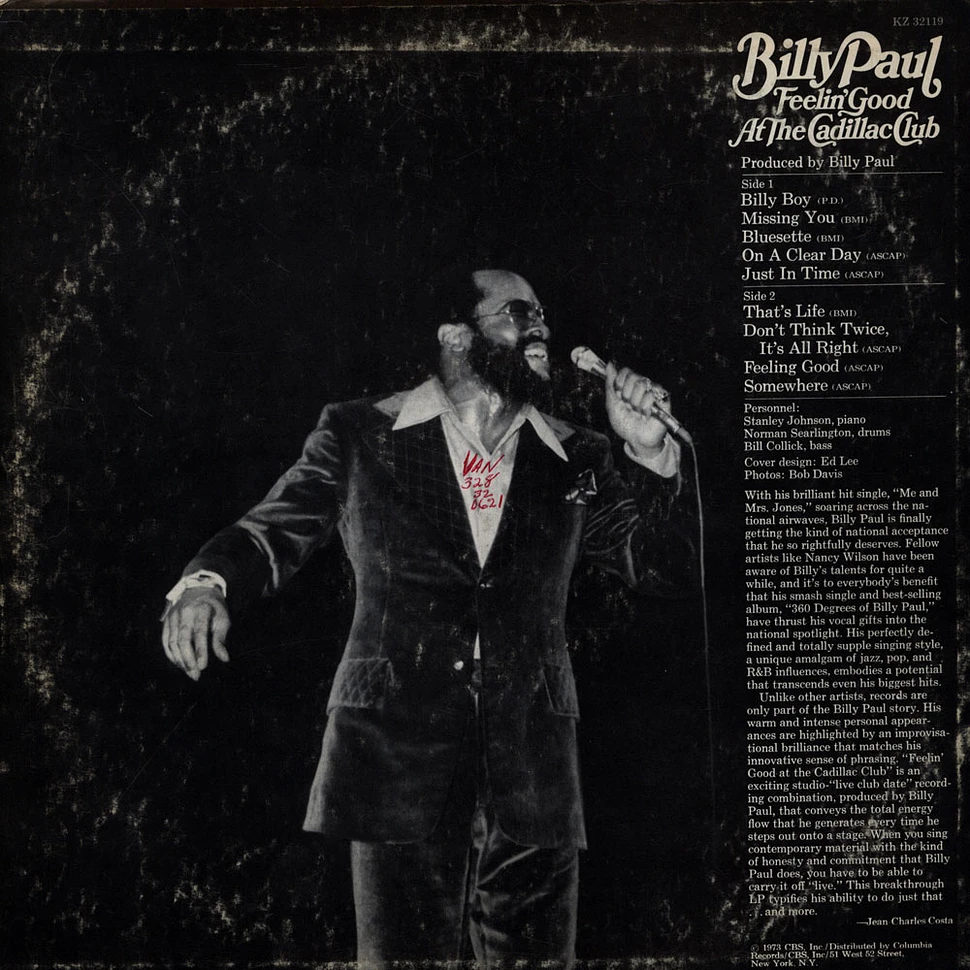 Billy Paul - Feelin' Good At The Cadillac Club