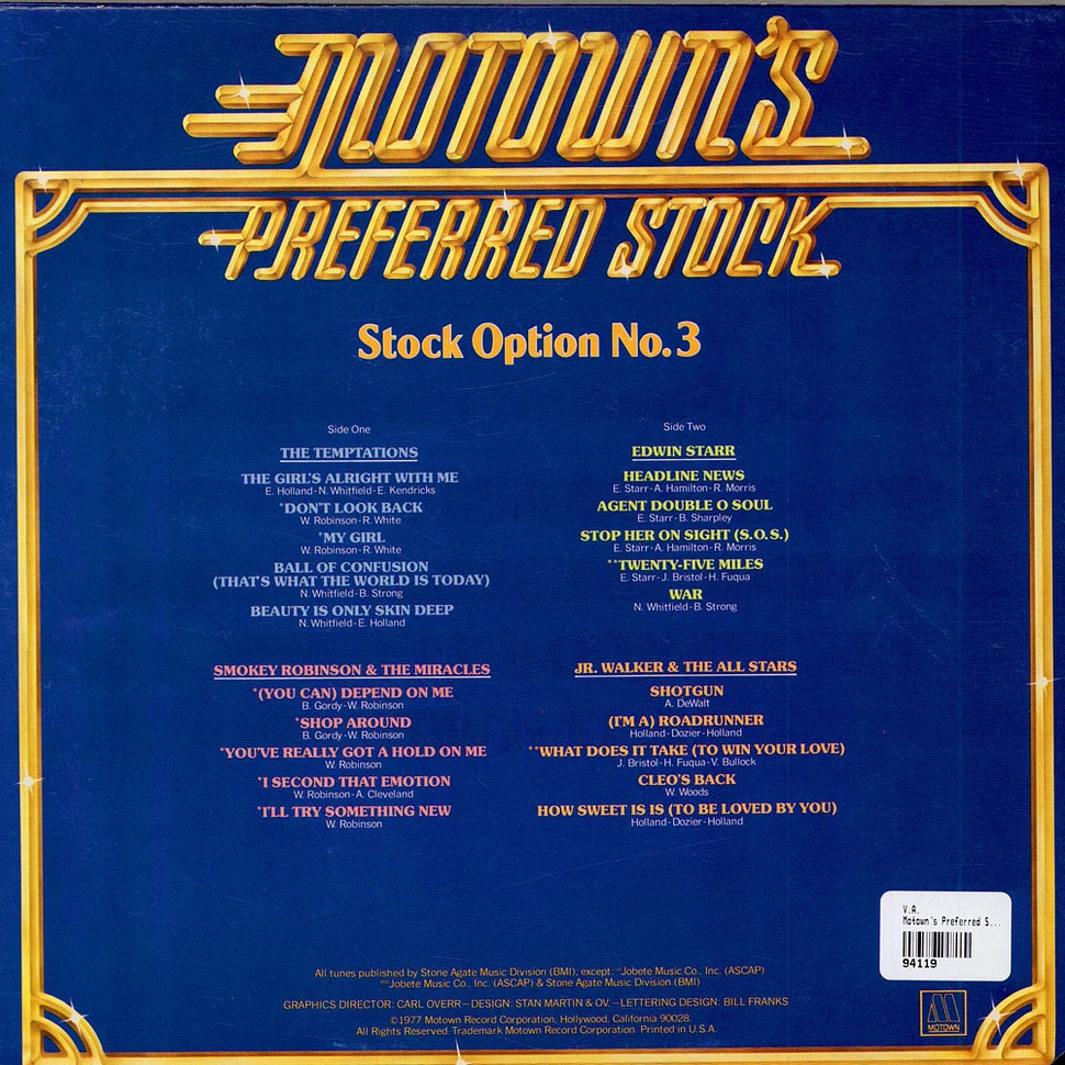 V.A. - Motown's Preferred Stock - Stock Option No. 3