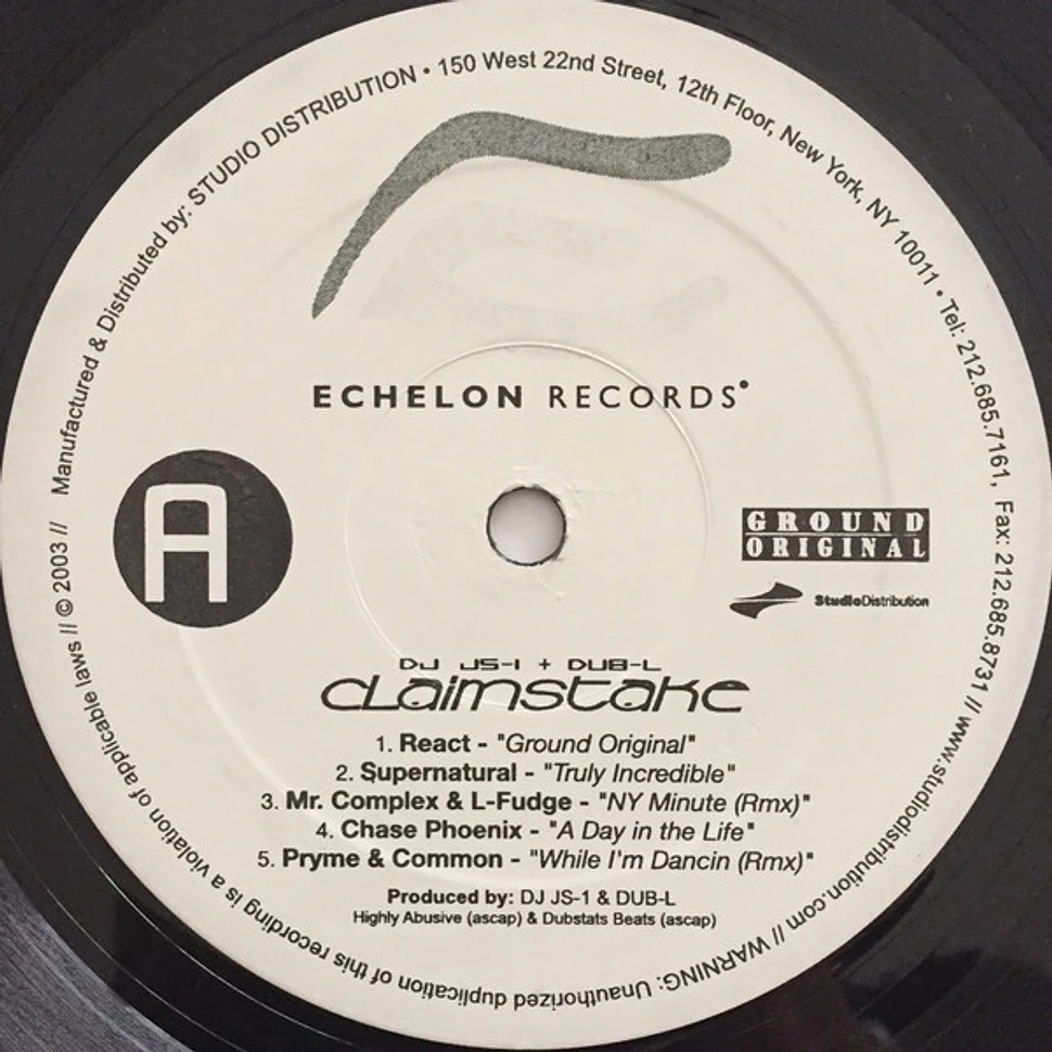 DJ JS-1 & Dub-L - Ground Original Presents: Claimstake