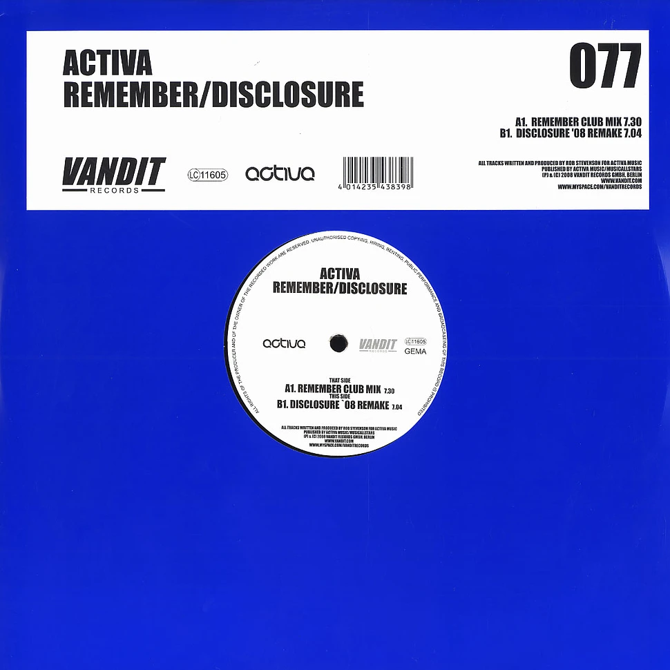 Activa - Remember / disclosure
