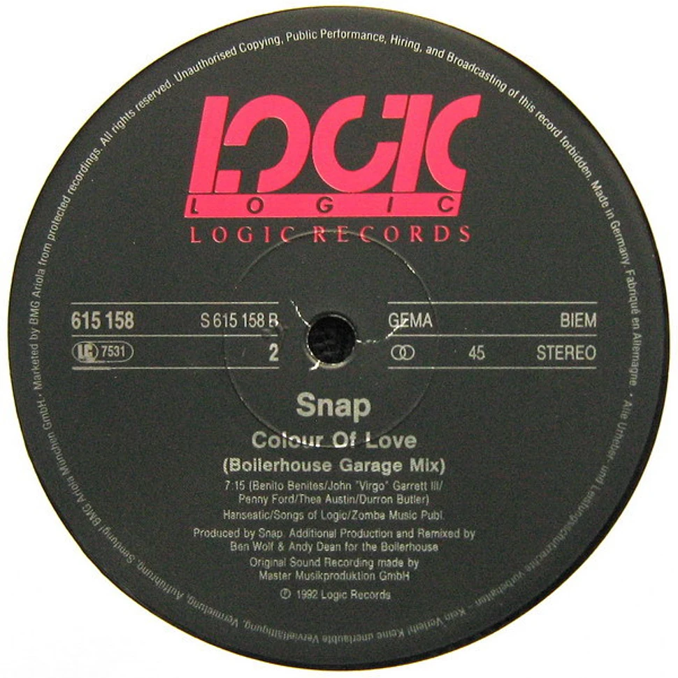 Snap! - Colour Of Love (Remix) (The Boilerhouse Mixes)