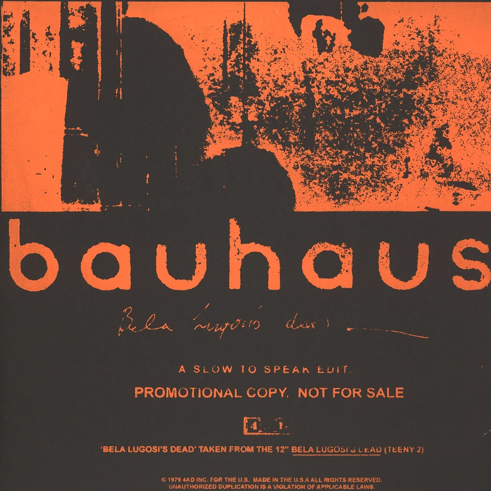 Bauhaus - Bela Lugosis Dead Slow To Speak Remix