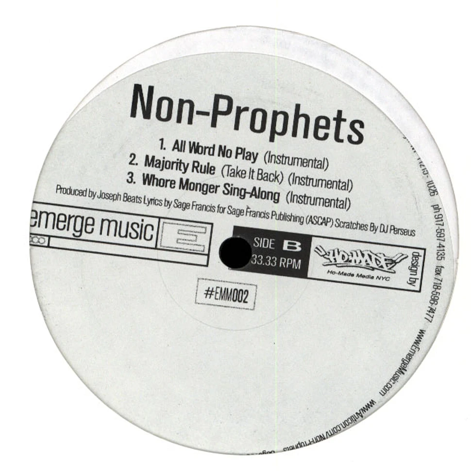 Non Prophets (Sage Francis & Joe Beats) - All Word No Play