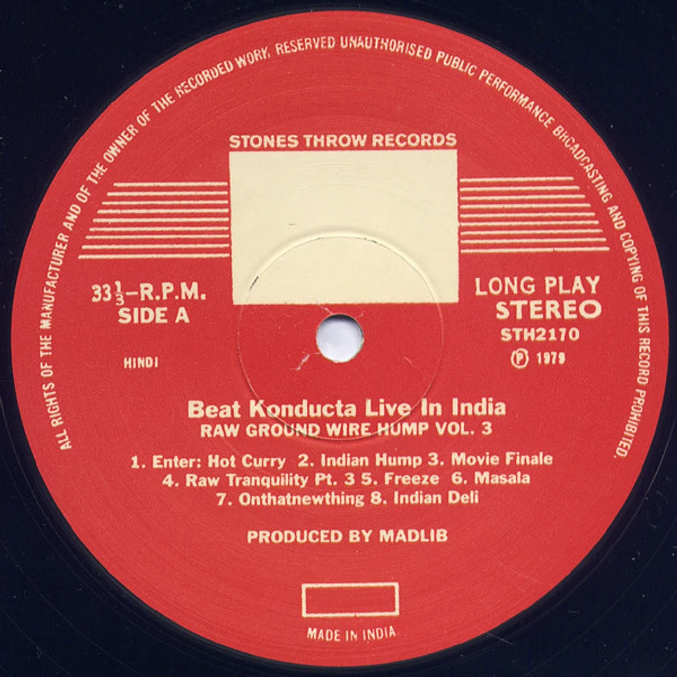 Madlib The Beat Konducta - Vol. 3: Beat Konducta In India (Raw Ground Wire Hump)