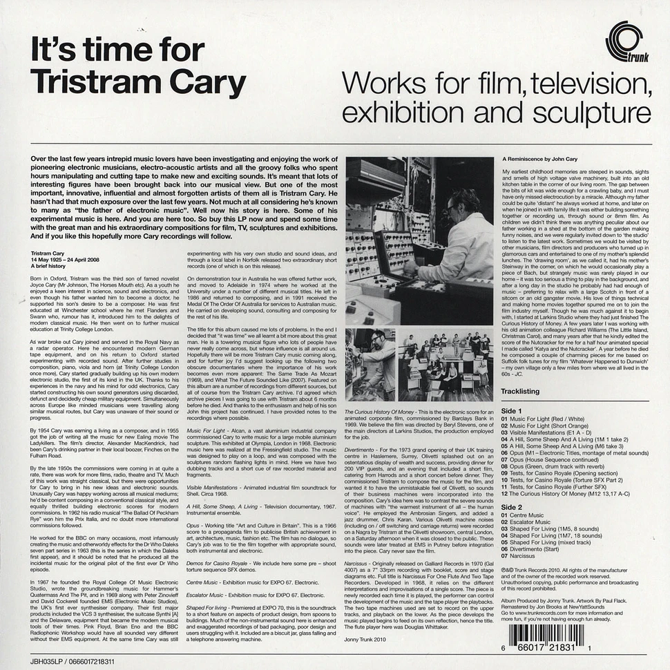 Tristram Cary - It's Time For Tristram Cary