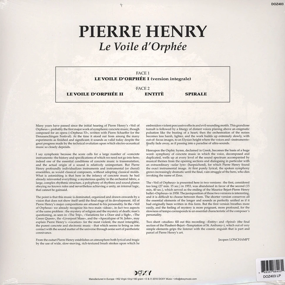 Pierre Henry - Le Voile D'orphee