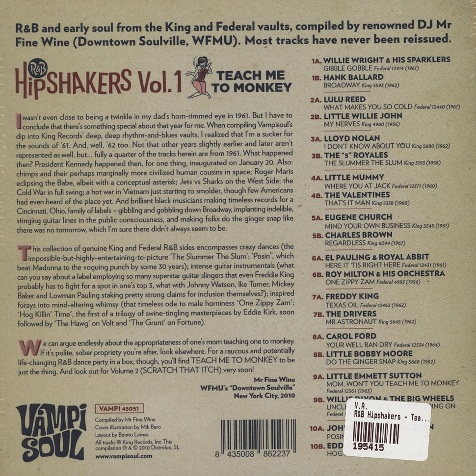 V.A. - R&B Hipshakers - Teach Me To Monkey