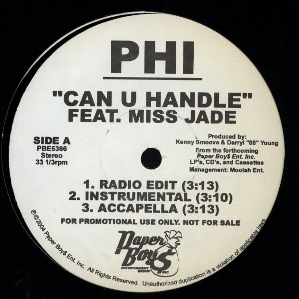 PHI - Can u handle feat. Miss Jade