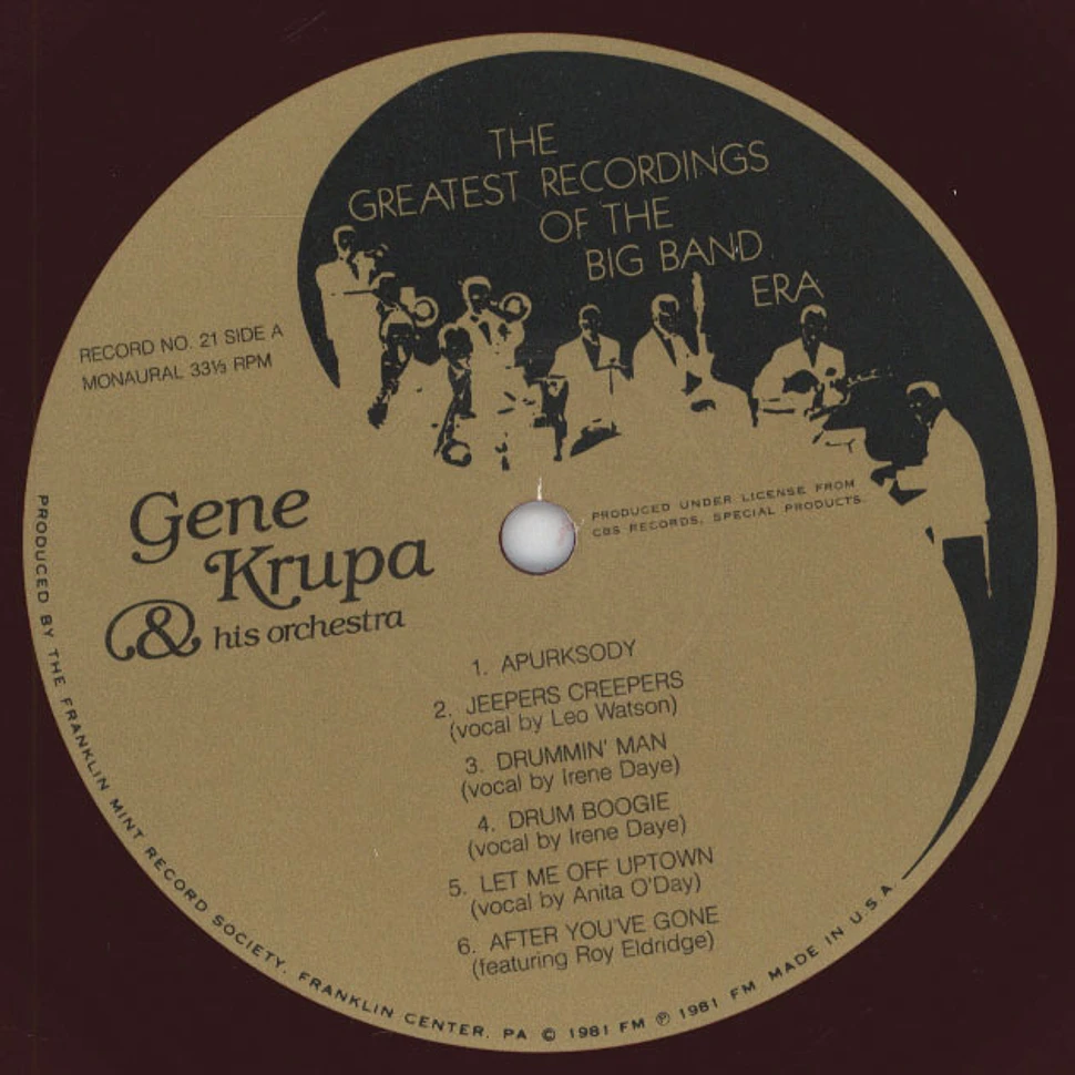 V.A. - The Greatest Recordings Of The Big Band Era - Gene Krupa / Wayne King / Red Nichols / Will Osborne