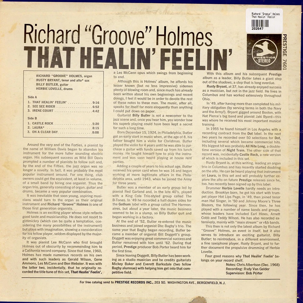 Richard "Groove" Holmes - That Healin' Feelin'
