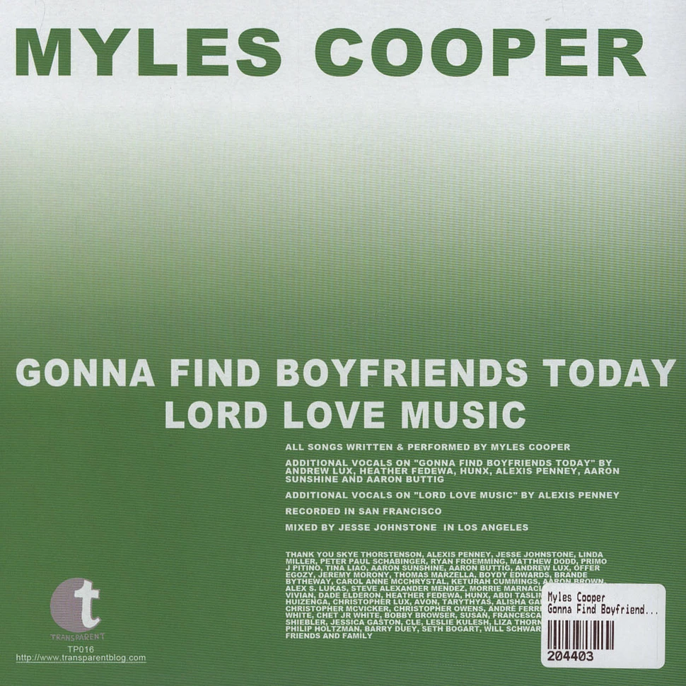 Myles Cooper - Gonna Find Boyfriends Today