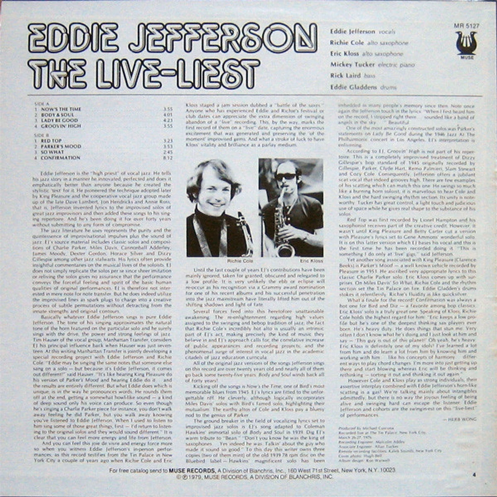 Eddie Jefferson - The Live-Liest