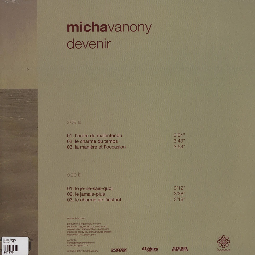 Micha Vanony - Devenir EP