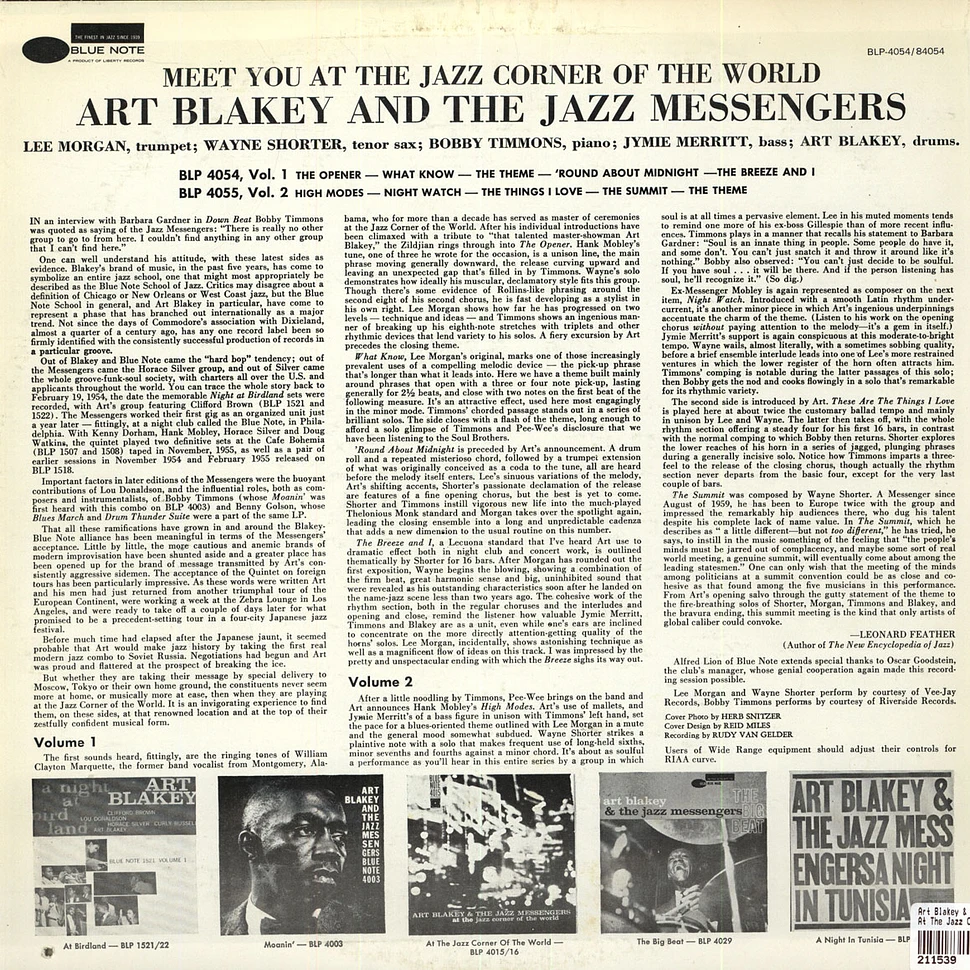 Art Blakey & The Jazz Messengers - At The Jazz Corner Of The World Vol. 1