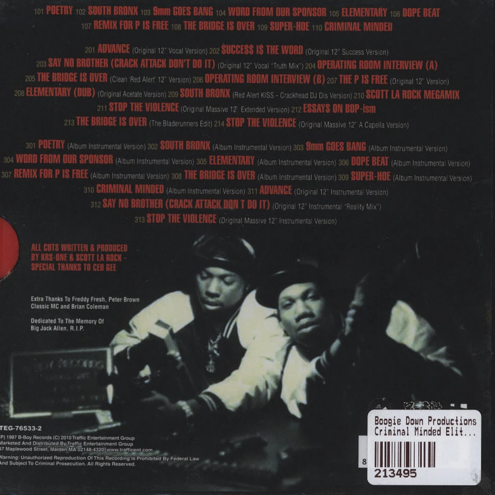 Boogie Down Productions - Criminal Minded Elite Edition