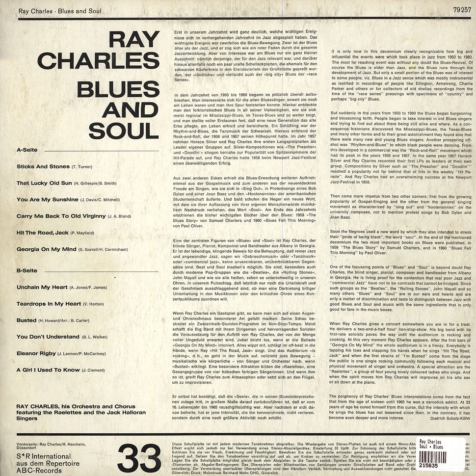 Ray Charles - Soul + Blues