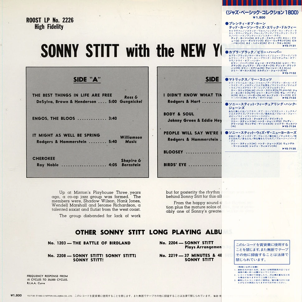 Sonny Stitt - Sonny Stitt With The New Yorkers
