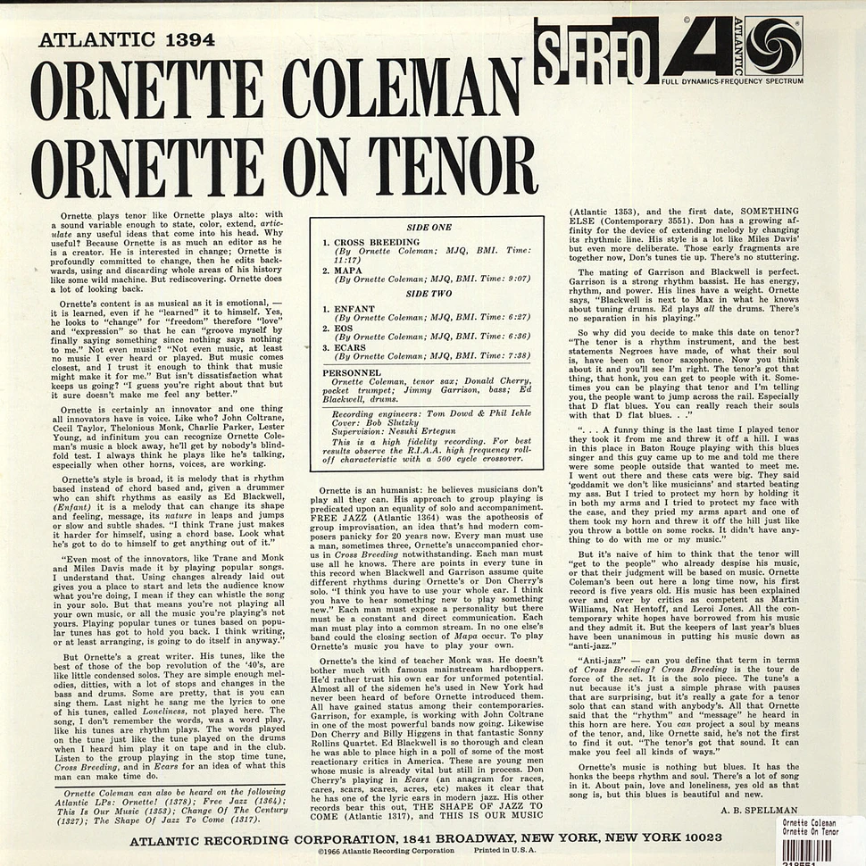 Ornette Coleman - Ornette On Tenor