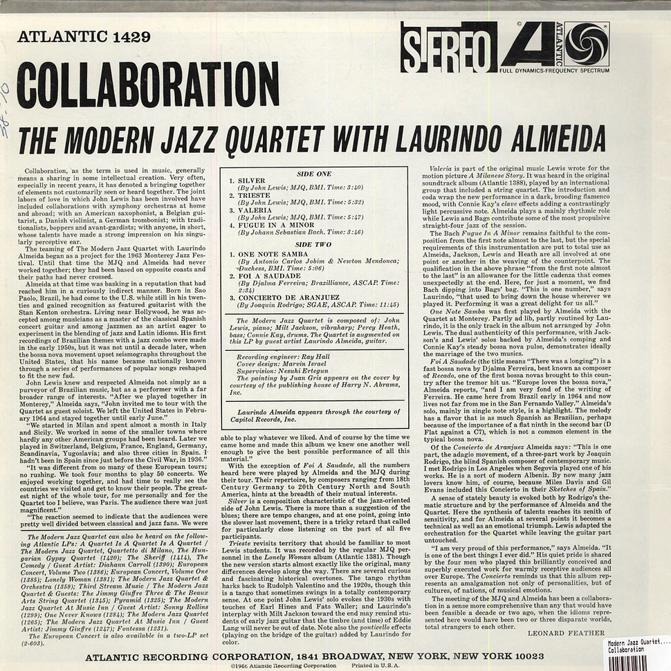 Modern Jazz Quartet, The With Laurindo Almeida - Collaboration