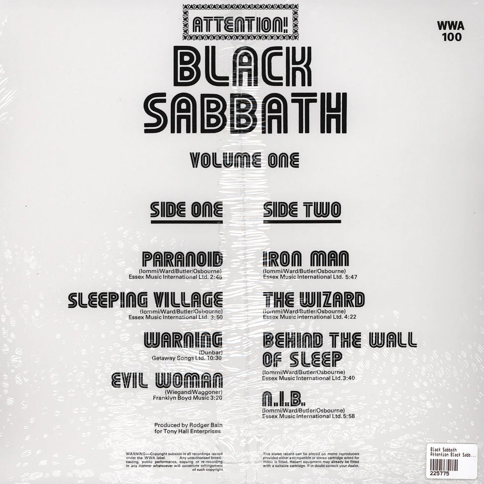 Black Sabbath - Attention Black Sabbath Volume 1 - Colored Vinyl