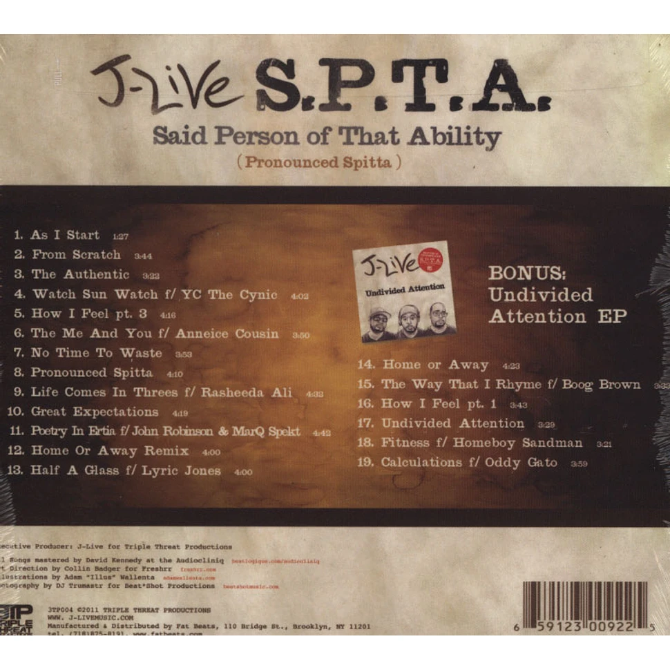 J-Live - S.P.T.A. (Said Person Of That Ability)