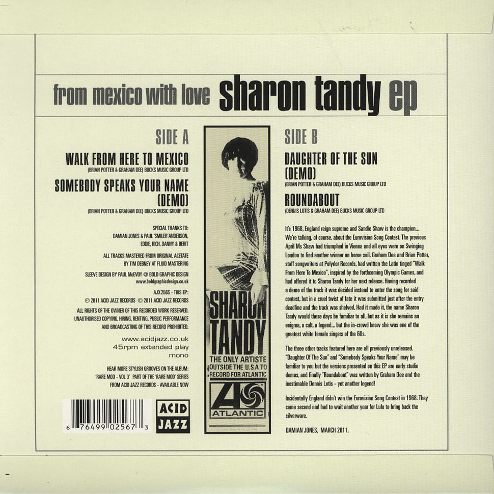 Sharon Tandy - From Mexico With Love