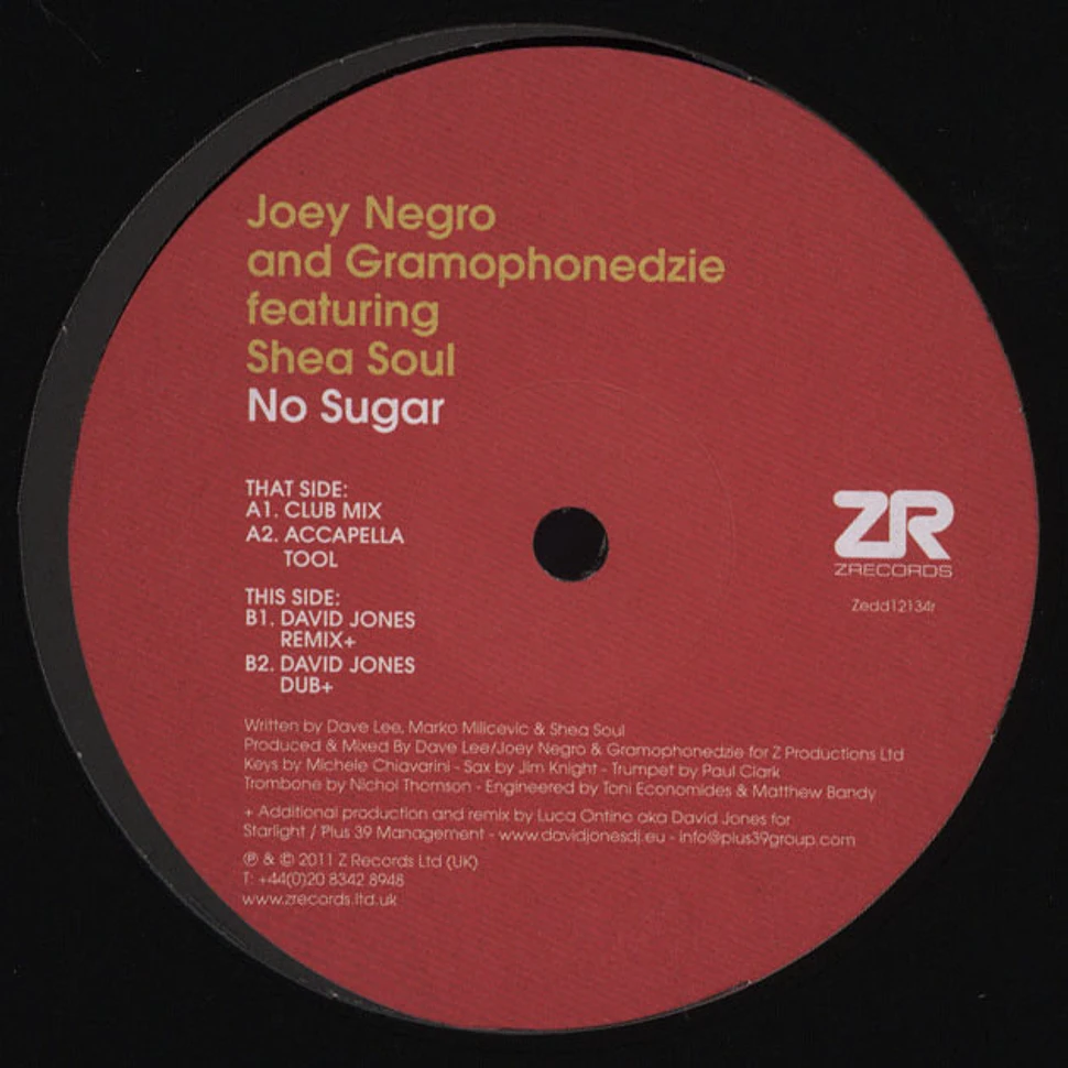 Joey Negro & Gramophonedzie - No Sugar