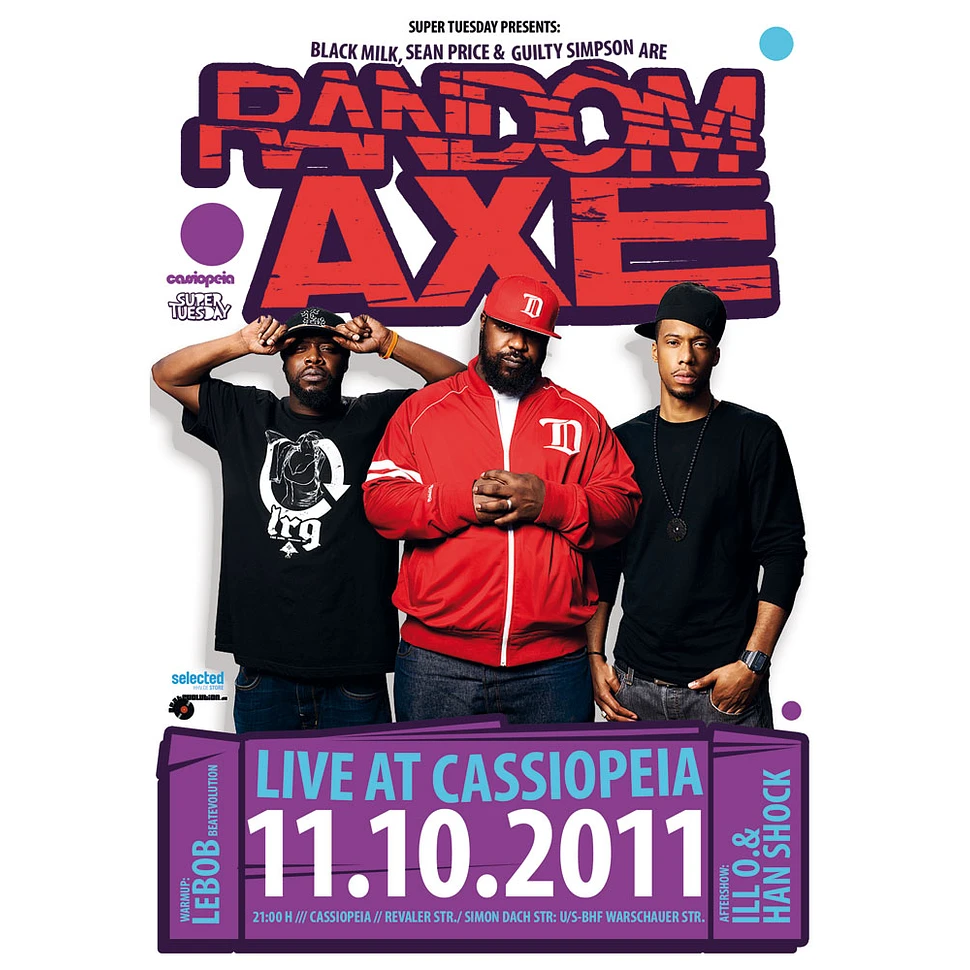 Random Axe (Sean Price, Black Milk, & Guilty Simpson) - Konzertticket für Berlin, 11.10.2011 @ Cassiopeia