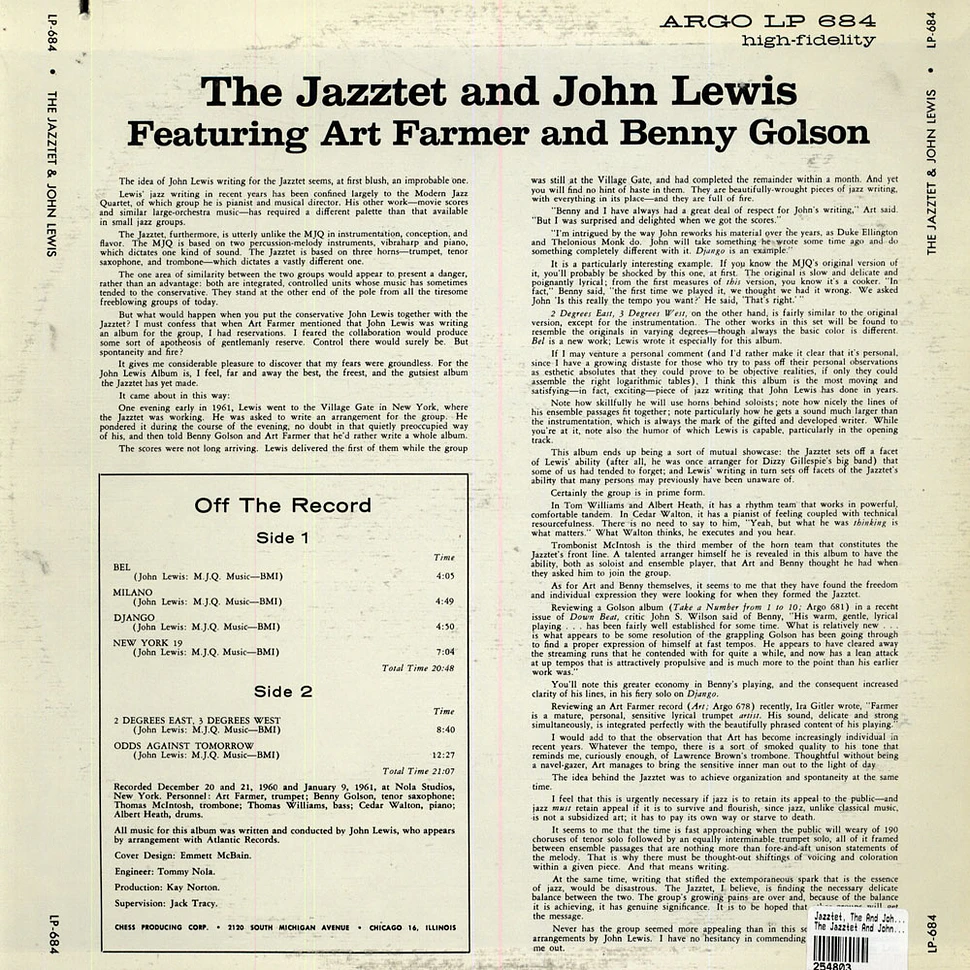 The Jazztet And John Lewis - The Jazztet And John Lewis