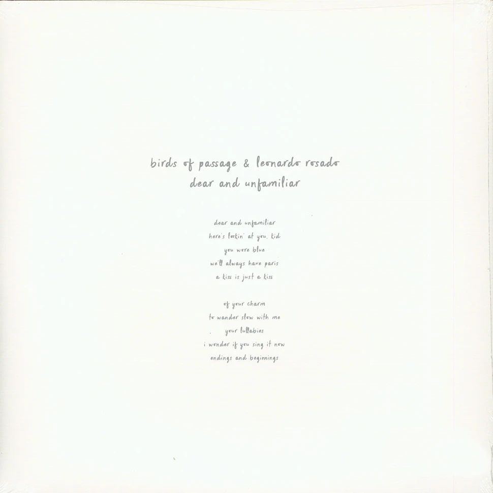 Birds Of Passage & Leonardo Rosado - Dear And Unfamiliar Silver Vinyl Edition