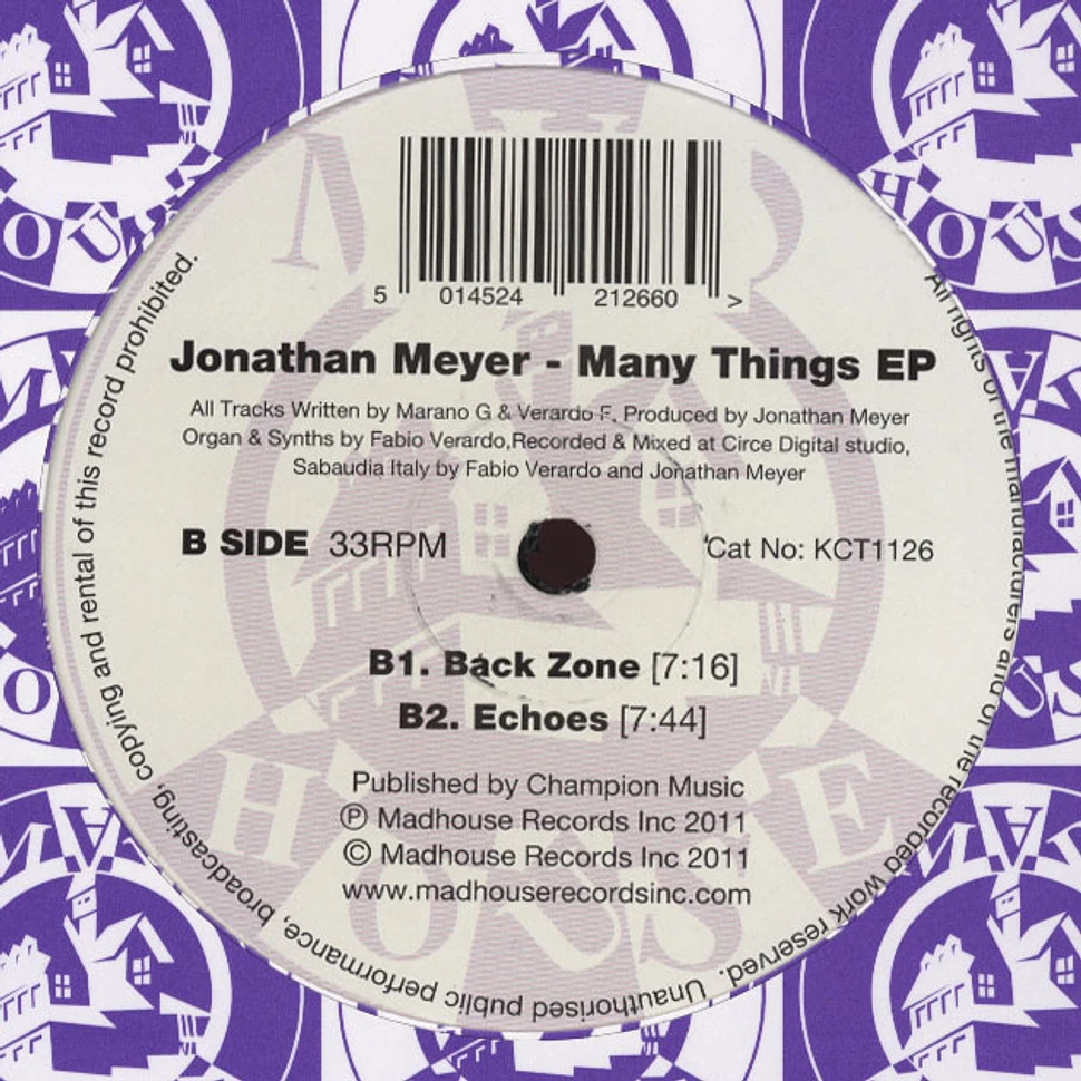 Jonathan Meyer - Many Things EP