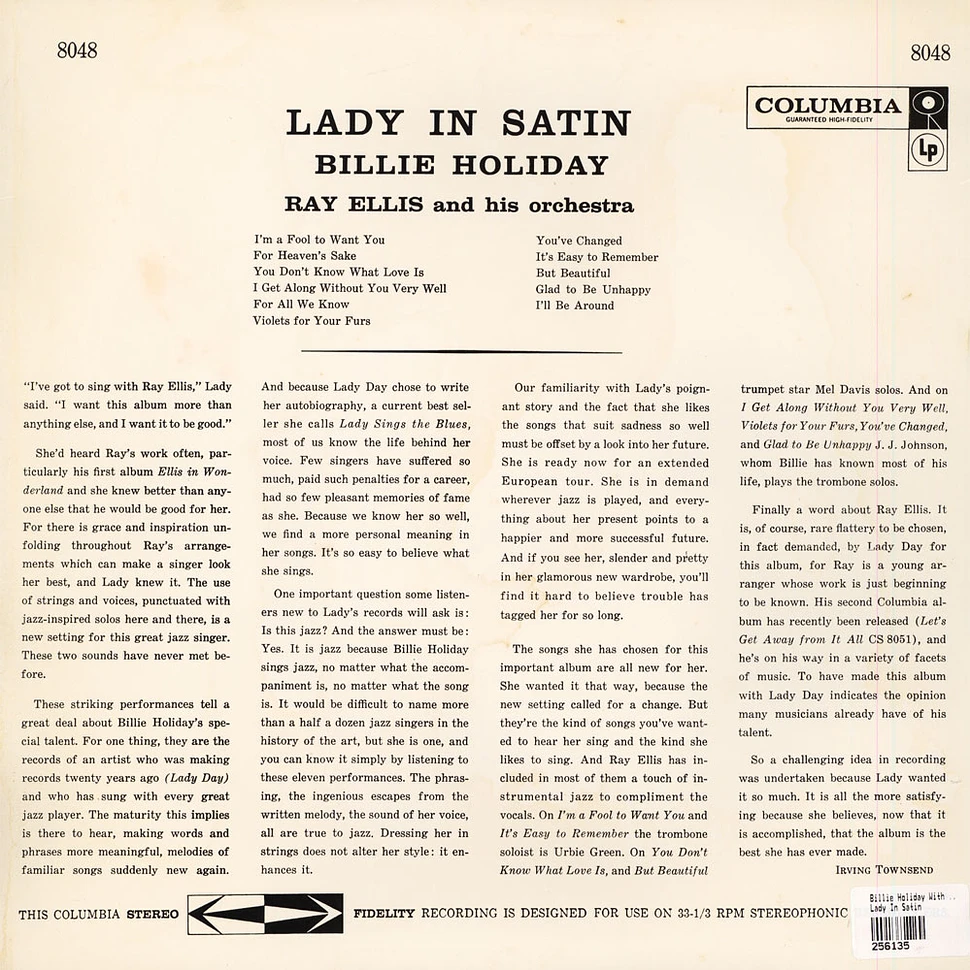 Billie Holiday With Ray Ellis And His Orchestra - Lady In Satin