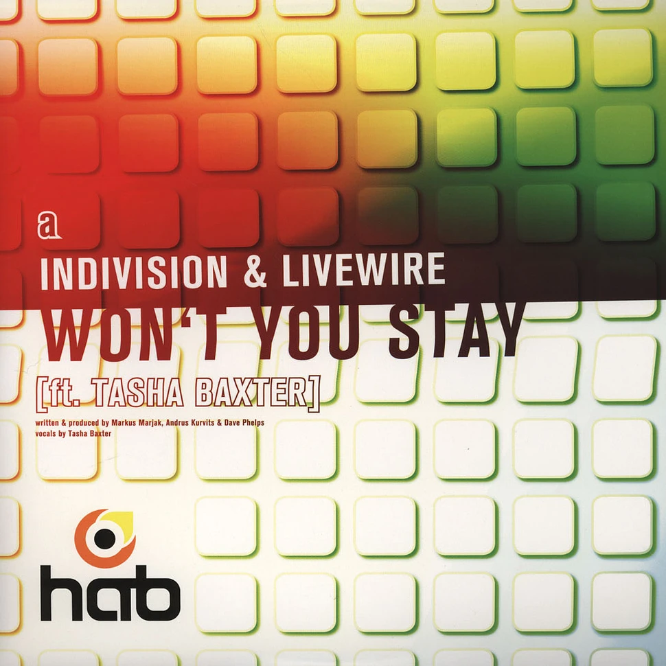 Indivision & Lifewire - Won't You Stay feat. Tasha Baxter