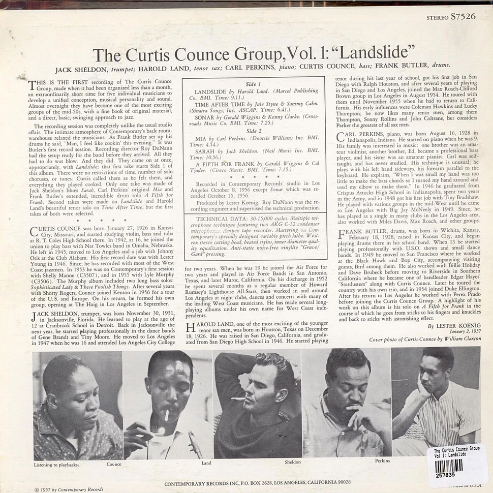 The Curtis Counce Group - Vol 1: Landslide