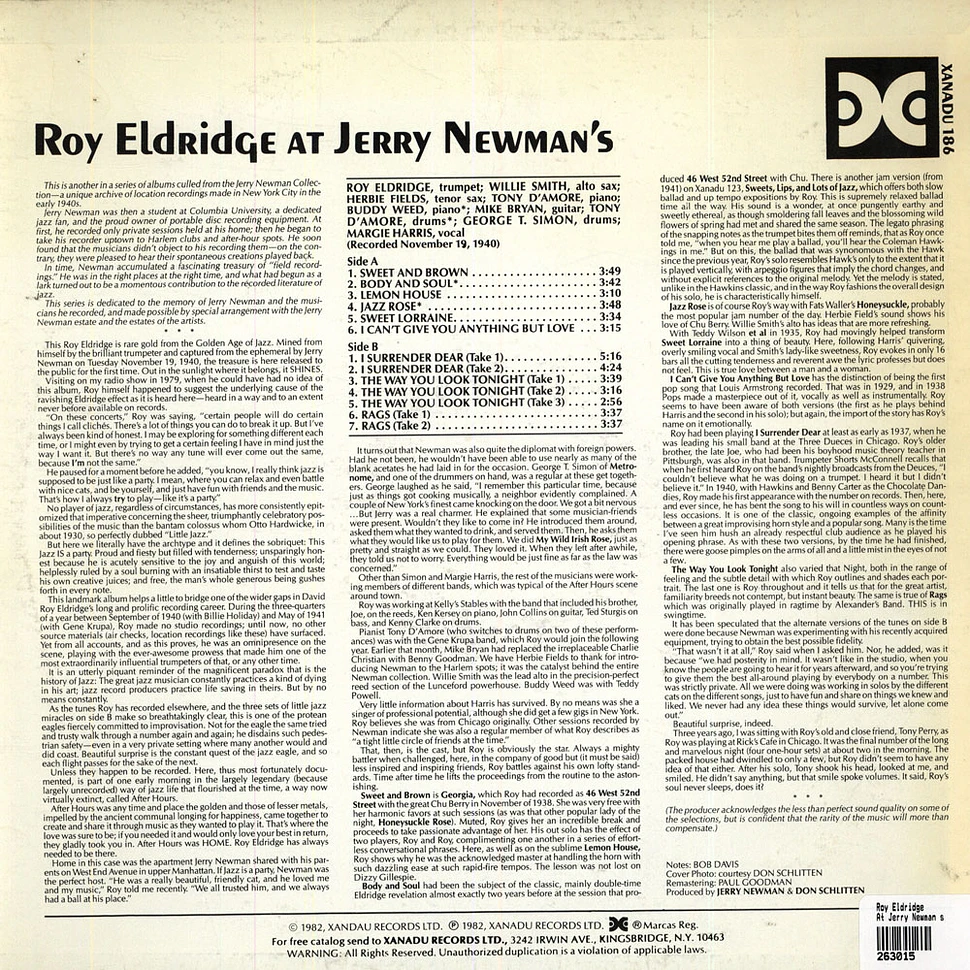 Roy Eldridge - At Jerry Newman's