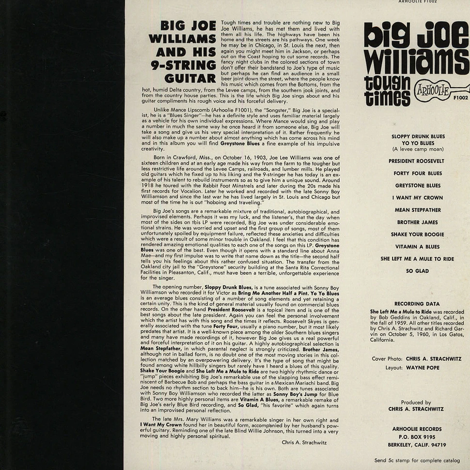 Big Joe Williams - Tough Times