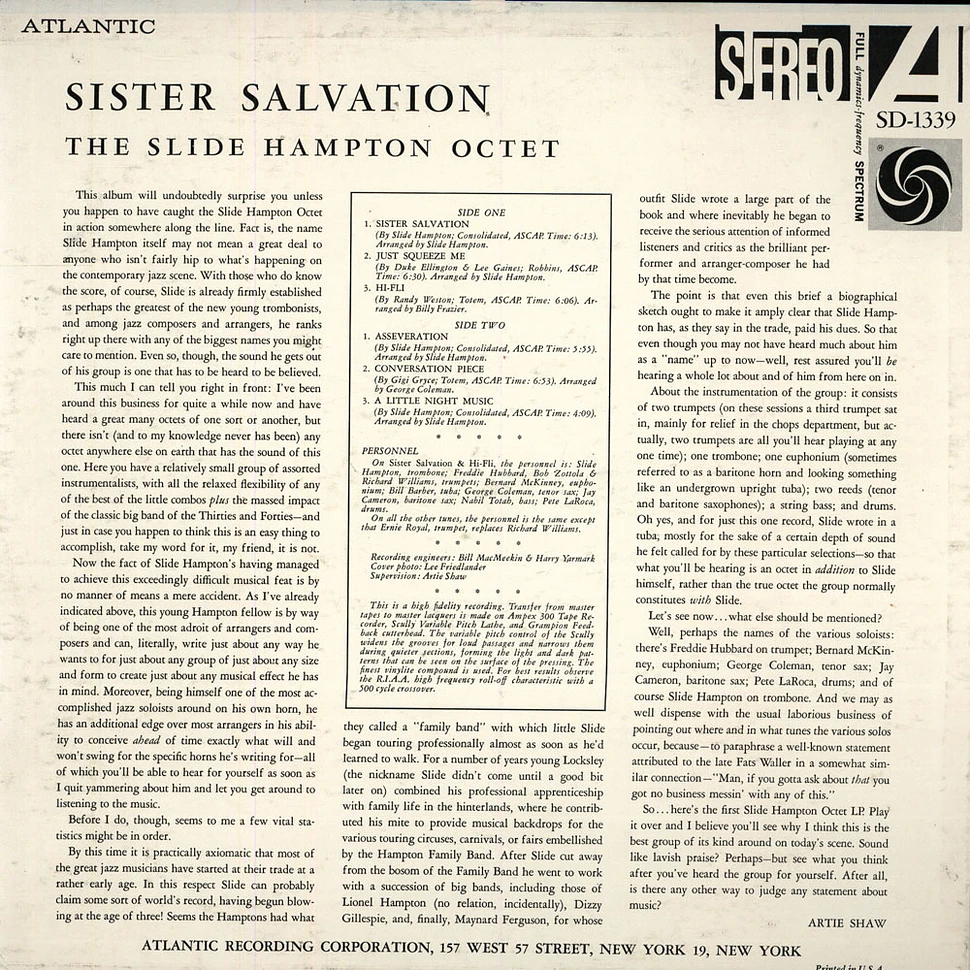 The Slide Hampton Octet - Sister Salvation