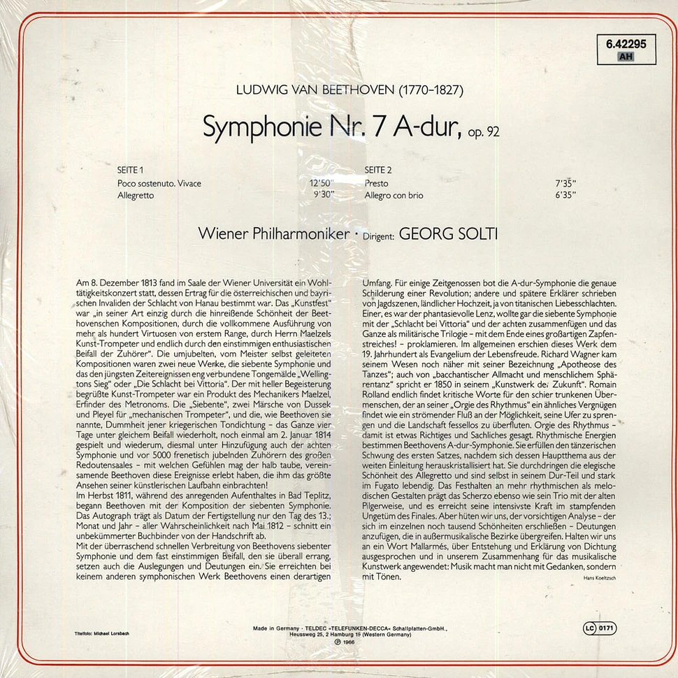 Ludwig van Beethoven / Georg Solti / Wiener Philharmoniker - Symphonie Nr.7 op.92 A-dur