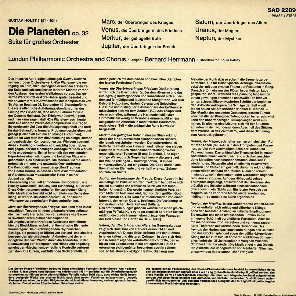 Gustav Holst / Bernard Herrmann - Die Planeten / The Planets